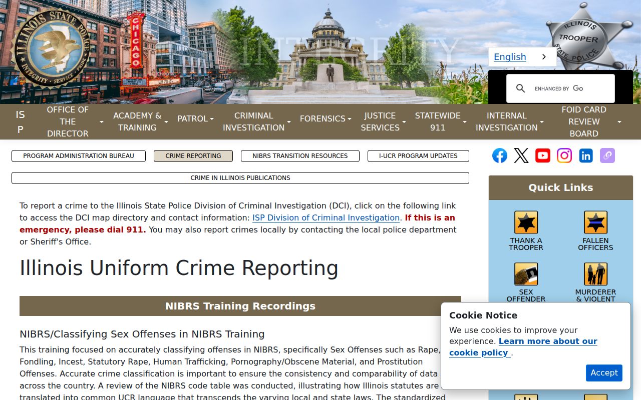 DuPage County criminal records Illinois crime reporting program