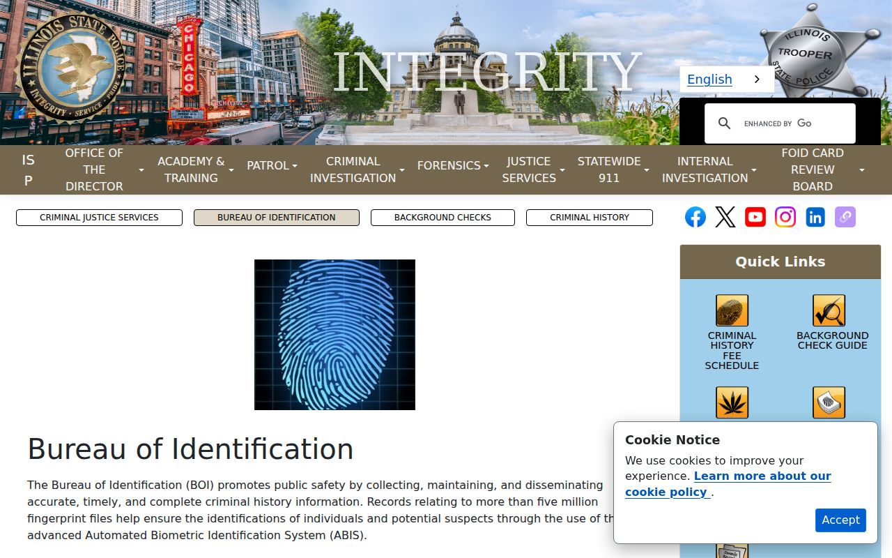 DuPage County criminal history Illinois State Police repository